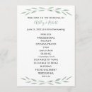 Search for reception wedding programmes Greenery