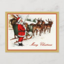Search for santa sleigh reindeer cards Vintage santa claus