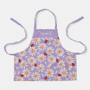 Search for purple flower pattern aprons For kids