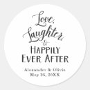 Search for happily ever after wedding stickers Black and white