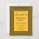 Search for black and yellow sweet 16 invitations Chic