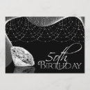 Search for bling 50th birthday invitations Black