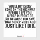 Search for highway bumper stickers Traffic