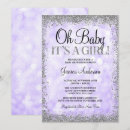 Search for light purple baby shower invitations Glitter