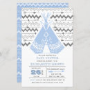 Search for teepee baby boy shower invitations Blue