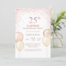 Search for surprise 25th anniversary invitations Glitter
