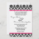 Search for pink damask wedding invitations Black