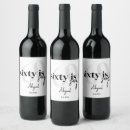 Search for 60th birthday wine labels Black and white