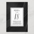 Search for modern eighteen birthday invitations Black and white