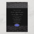 Search for blue damask wedding invitations Silver