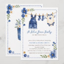 Search for blue denim baby shower invitations Overall
