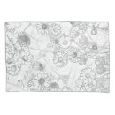 Search for gray and white pillowcases Floral