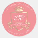 Search for coral and gold wedding stickers Blush