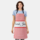 Search for red polka dot aprons For her