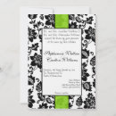 Search for lime green and black wedding invitations White