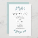 Search for greenery engagement party invitations Green and white
