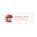 Search for mushroom return address labels Red