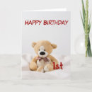 Search for 1st baby boy birthday cards Teddy