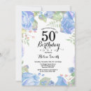 Search for blue floral birthday invitations Adult birthday party