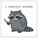 Search for funny racoon stickers I require snacks