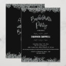 Search for silver hens party invitations Black and silver
