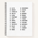 Search for alphabetical notebooks Phonetic alphabet