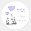 Search for lavender elephant baby shower stickers Thank you
