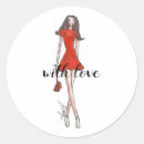 Search for fashion illustration stickers Red