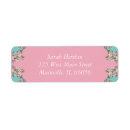 Search for teal floral return address labels Pretty
