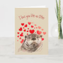 Search for otters in love cards Watercolor