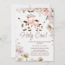 Search for cute cow baby shower invitations Pink floral