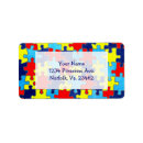 Search for autism awareness return address labels Support