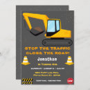 Search for backhoe birthday invitations Boy