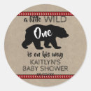 Search for forest animals baby shower stickers Bear