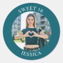 Search for teal sweet sixteen stickers Elegant
