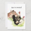 Search for chicken party invitations Watercolor