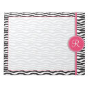 Search for monogram zebra pattern cards invites Girly