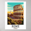Search for rome vintage travel posters Beautiful architecture landscape