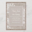 Search for burlap wedding invitations White lace