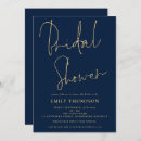 Search for navy blue gold bridal shower invitations Modern