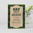 Search for plaid christmas invitations Green