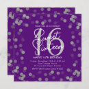 Search for purple and silver sweet 16 invitations Glitter