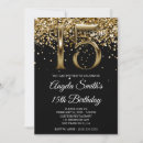 Search for black and gold glitter invitations Glam