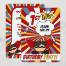 Search for superhero 1st birthday invitations Boys
