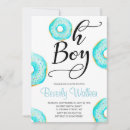Search for blue doughnut baby shower invitations Watercolor
