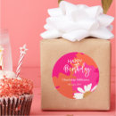 Search for happy birthday floral stickers Orange