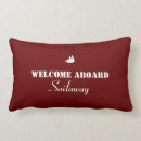 Search for red nautical cushions Welcome aboard