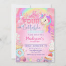 Search for unicorn doughnut birthday invitations Rainbow