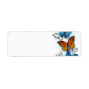Search for butterfly illustration return address labels Blue