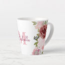 Search for monogram pink flowers mugs Girly